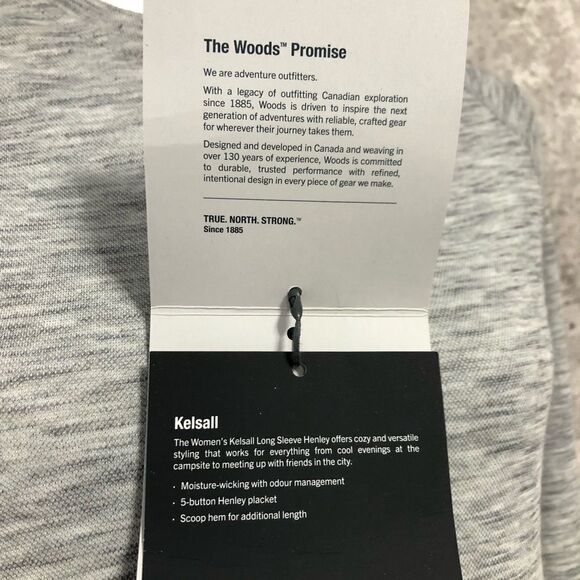 𝅺🆕 WOODS Kelsall Henley Long Sleeve Gray Mist - Picture 8 of 12